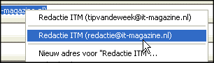 Outlook Adres Selecteren